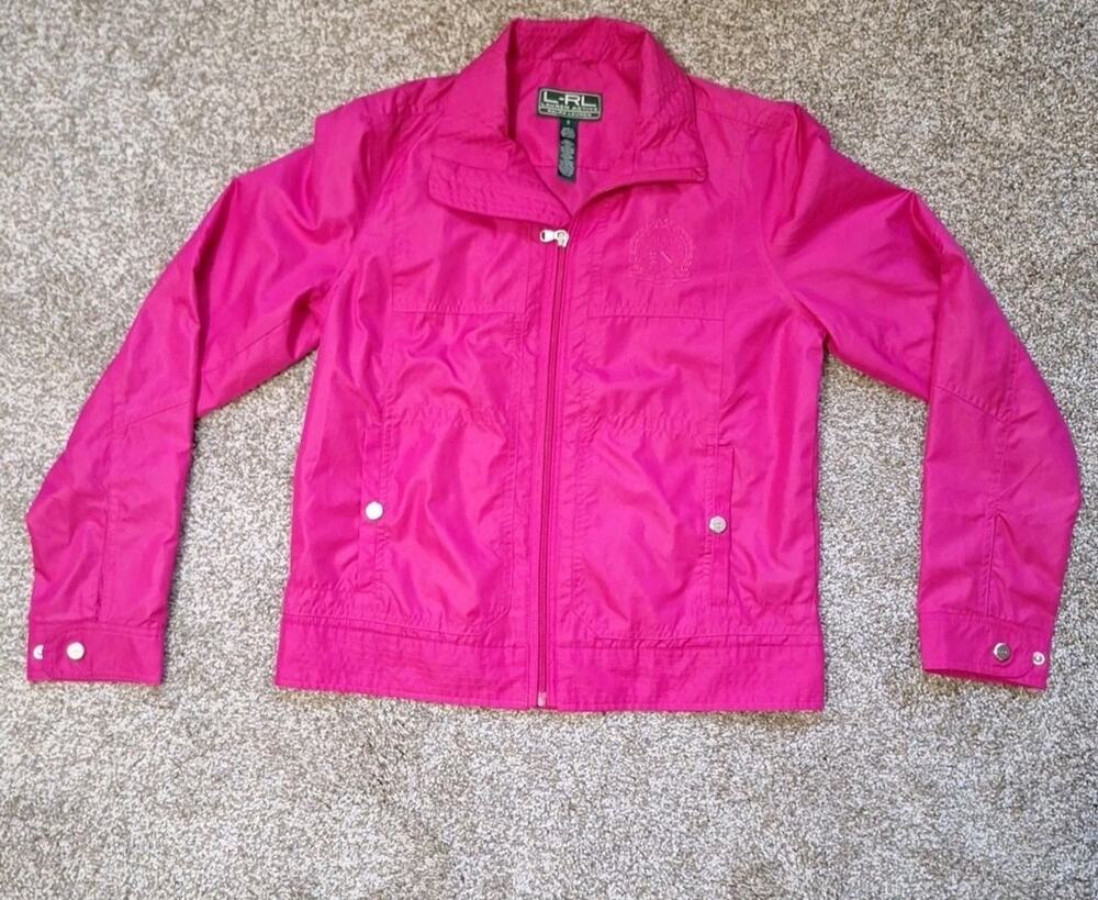 LRL Lauren Active Ralph Lauren Womens S Pink Jacket Windbreaker Collared Golf